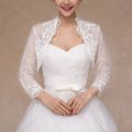 2022 New Women 3/4 Sleeve Wedding Jacket Cape Floral Lace Trim Wrap Shrug Bolero Cardigan. 