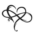 Wall Art Infinity Symbol Large Heart Shaped Steel Sculpture.