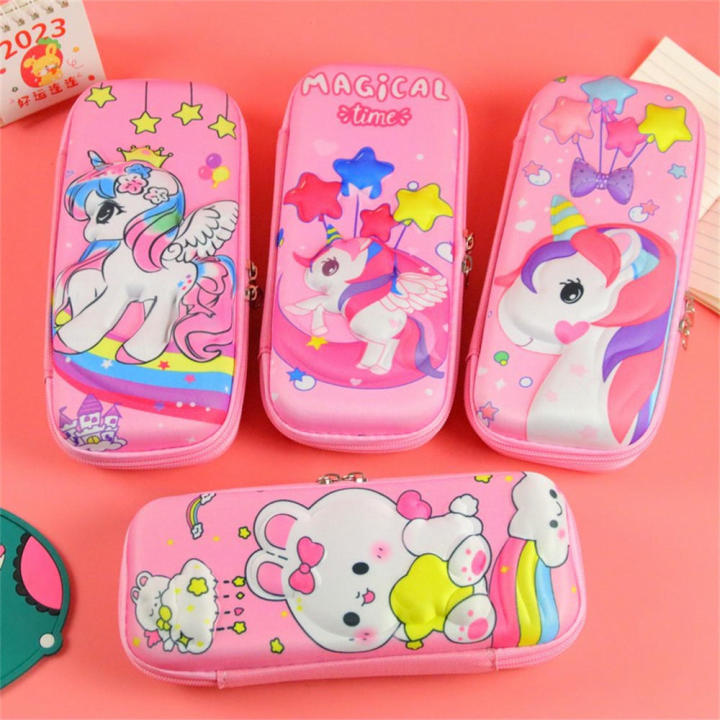 Creative Pencil Box Protective Cartoon Design Large Capacity Stationery Case Double-Layer Pencil Case for School Supplies Kids Stationery Education Art Storage Gift Item