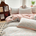 AMaternal and Child Double-Layer Yarn Bed Four-Piece SetinsFrench Retro Bedding Washed Cotton Duvet Cover Bed Single Three-Piece Set. 