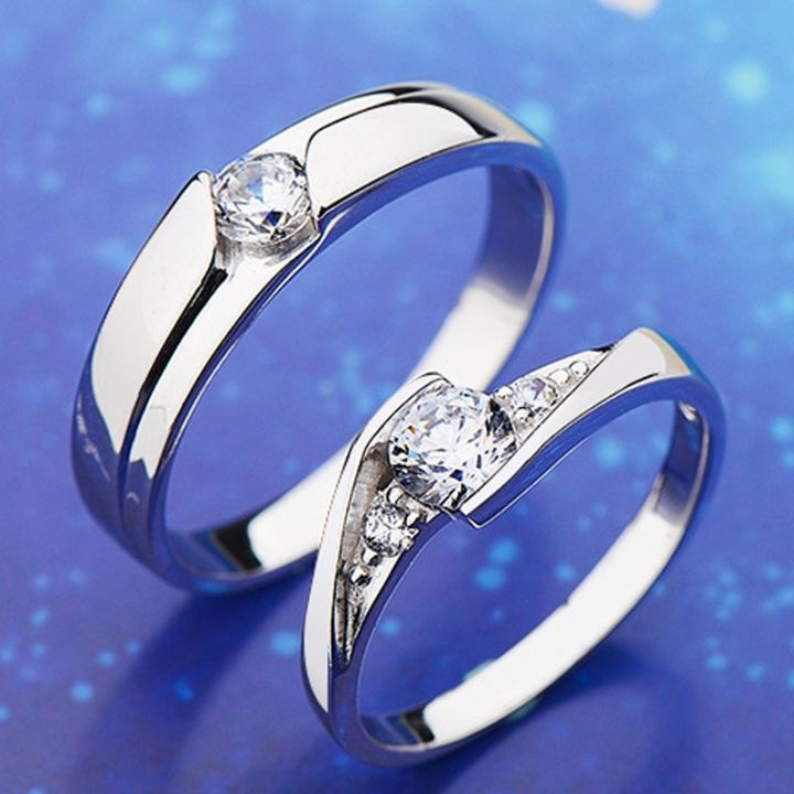 Luxury Design Silver Alloy Finger Ring For Couple - Ring For Girls