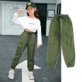 Pants For Girls Solid Color Trousers Girl Spring Autumn Child Pants Casual Style Girl Clothes 6 8 10 12 14.