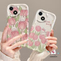 Fresh Tulip Phone Case Compatible For IPhone 11 14 13 12 Pro Max XR X XS Max 7 6 8 6s Plus SE 2020 Cute Sweet Bunny Flower Shockproof 3D Wavy Curved Edge Soft Cartoon Cover.