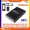 WGP Mini UPS 10400mAh For Router, ONU, CC Camera, WIFI IP Camera Output-5Volt, 9Volt, 12Volt. 