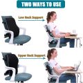 Full Lumbar Support Pillow – Ergonomic Memory Foam Back Cushion for Chair  | Large Wedge Backrest for Pain Relief. 