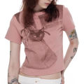 Graphic print crew neck T Women's Short-Sleeved Shirt. 