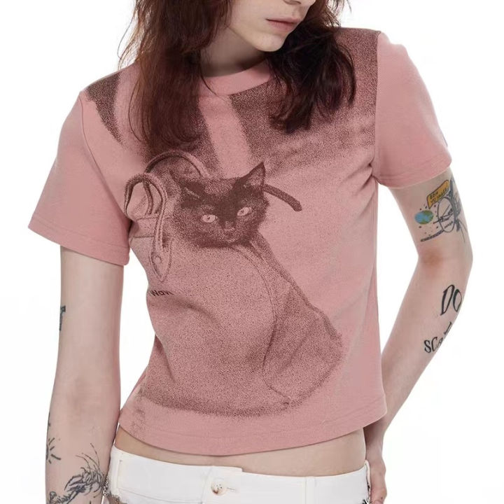 Graphic%20print%20crew%20neck%20T%20Women's%20Short-Sleeved%20Shirt%20-%20Image%208