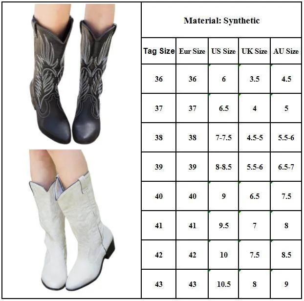 Women%20Cowboy%20Boots%20Embroidery%20Mid%20Calf%20Vintage%20Pull%20On%20Cowgirl%20Low%20Block%20Western%20-%20Image%204