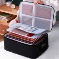 File Pocket Holder,Oxford Document Storage Bag with Code Lock (Black).