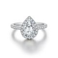 ATTAGEMS Pear Cut 2.0CT D Color VVS1 Luxury Moissanite Ring 925 Sterling Silver Pure 18K 14K 10K Gold Engagement Ring for Women. 