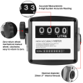 Mechanical Flow Meter Mechanical Fuel Meter 4-Digit Diesel Fuel Oil Flow Mechanical Fuel Flow Meter Flowmeter for Diesel Tank Transfer Pumps 25mm (1" Internal Thread) 120L/Min. 