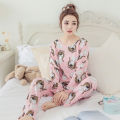 Wholesale Korean Pajamas Ladies Spring and Autumn Sweet and Cute Student Girl Loungewear Long Sleeves and Pants Ladies Sets. 