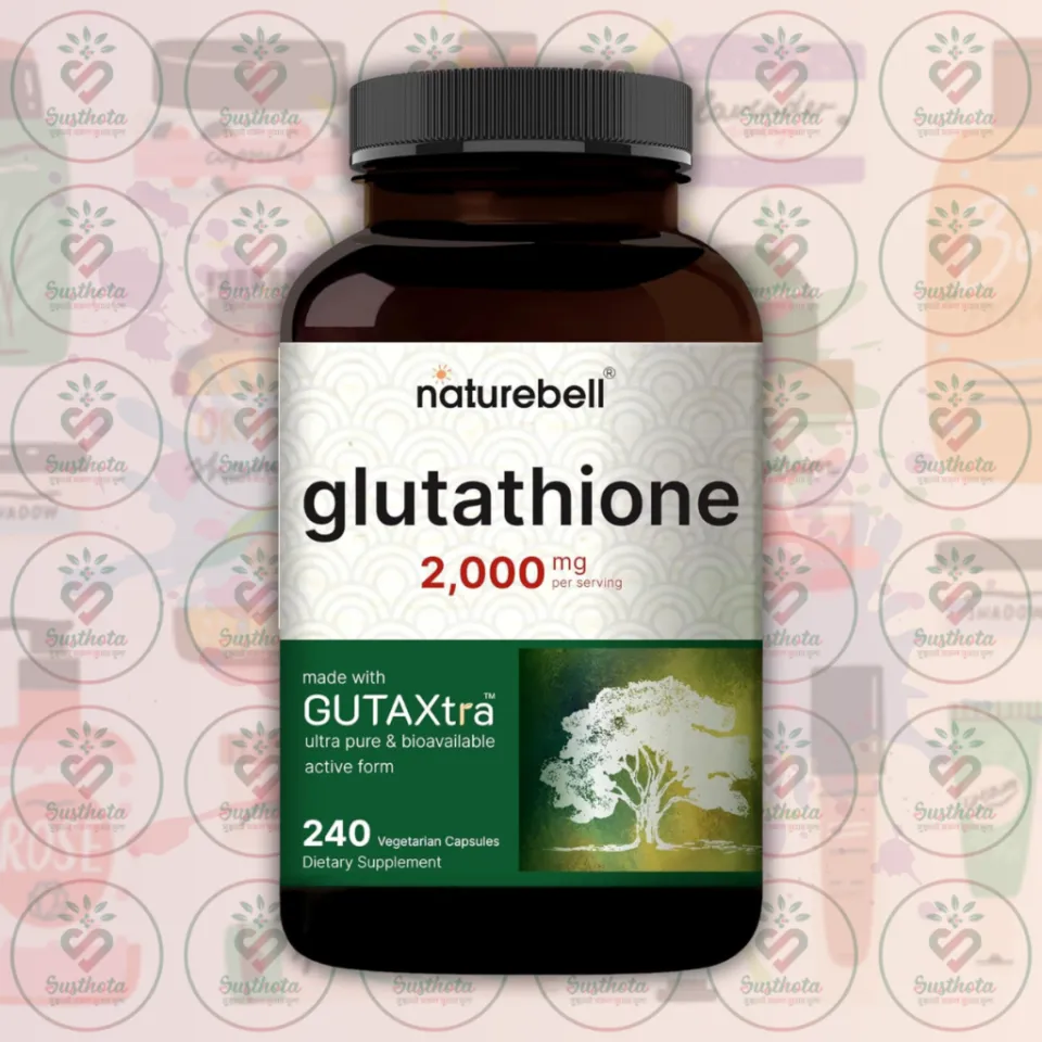 naturebell glutathione supplement 2000mg NatureBell Glutathione - 2,000 mg - 240 Vegetarian Capsules - with GUTAXtra  - for Antioxidant and Radiant Skin Health
