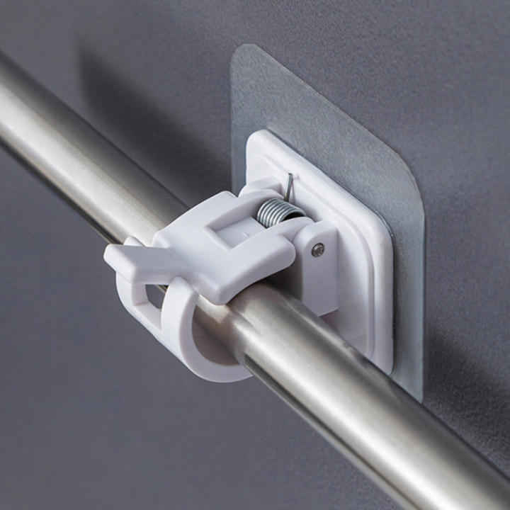 Curtain Rods No drilling,Nono Bracket No Drill Curtain Rod Brackets Self Adhesive Curtain Rod Holders Nail Free Adjustable Curtain Rod Hooks Curtain Hangers for Bathroom Kitchen Bathroom Hotel