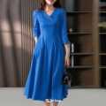 Women's Cotton-Linen Everyday Midi Dress with Comfortable Fit.