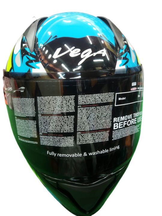 VEGA BOLT BLACK NEON BLUE HELMET