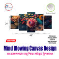 5 Pcs In 1 Set 24*48 inch Flower Wall Canvas Art Ready to Hang for Living Room or Bedroom Home Decoration On Wall Canvas Painting.