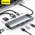 Baseus Metal Gleam Series 9-in-1 Type-C HUB Docking Station. 