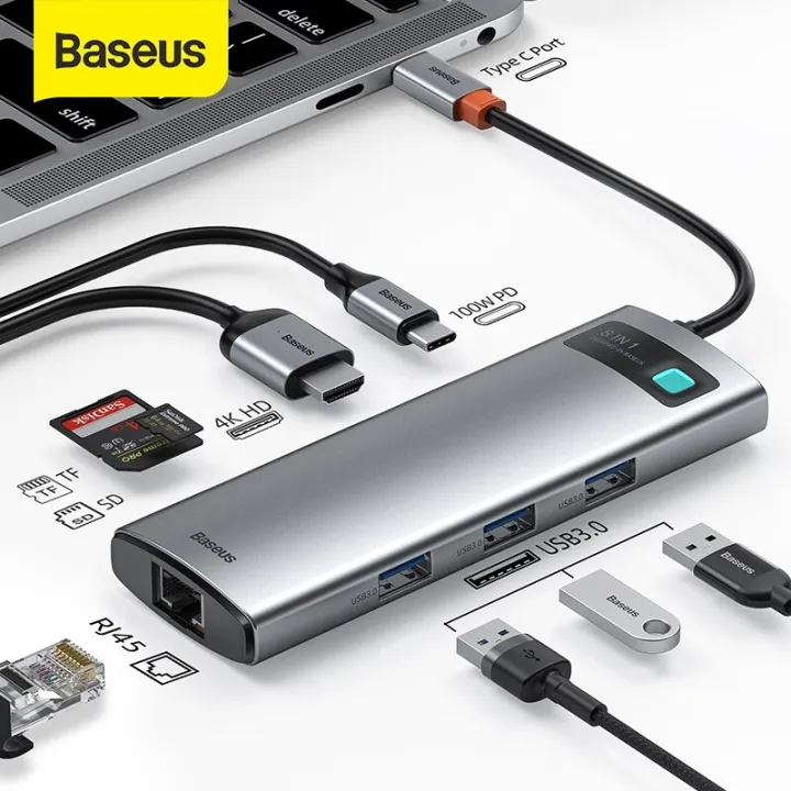 Baseus%20Metal%20Gleam%20Series%209-in-1%20Type-C%20HUB%20Docking%20Station%20-%20Image%202