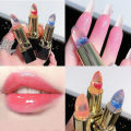 Magic Temperature Color Changing Lipstick Gold Foil Flower Lipstick Waterproof Red Jelly Lip Plumper Makeup Girl Cute Cosmetics. 