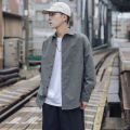 Cargo shirt, men's long sleeve, Korean version, loose bf trend jacket, Hong Kong style, Japanese casual and versatile, handsome shirt, autumn clothes.