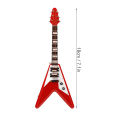 Miniature Guitar Model, Vivid Miniature Electric Guitar Simulated Decoration Wooden Exquisite Red with Storage Box for Home for Music Lover.