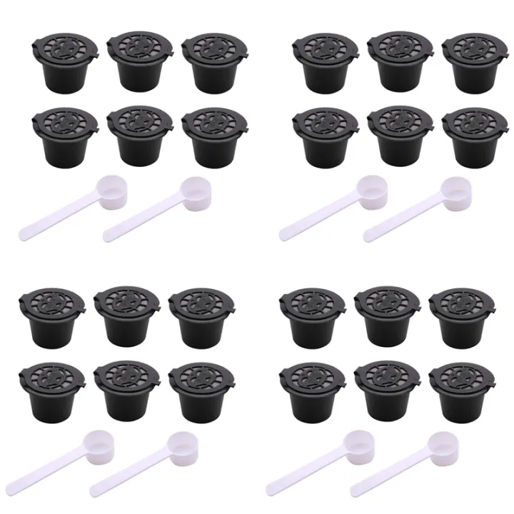 24 Pcs Refillable Reusable Espresso Capsule for Coffee Machine Reusable ...