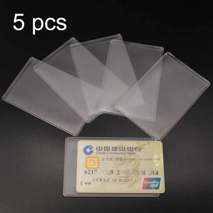 5 pcs Fashion Simple PVC Waterproof Transparent Scrub Card Cover Cardholder Case Protect Credit ID Bank Card Holder Case