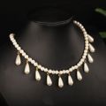 Ancient style, national style, palace vintage pearl necklace, soft Yingluo cheongsam necklace, ancient style, single-layer Tang system, reminiscent of the past.