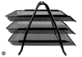 3-Tier Metal Desk Organizer with Mesh Trays  Lightweight Design with Rubber Grips. 