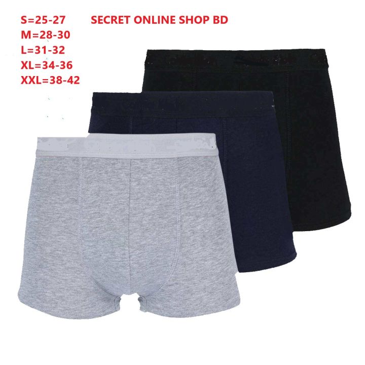 Cotton Boxer For Men Pack Of 3(3Pcs Box) - Under Wear For Men