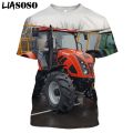 Men T-shirt 3D print tractor hip-hop men/women funny anime kids car top streetwear T shirt Harajuku shirts short sleeve. 