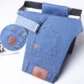 Four Seanson Men's Jeans Office Business Denim Trousers Casual Cotton Stretch Straight-leg Denim Pants Homme Pantalones Hombre.