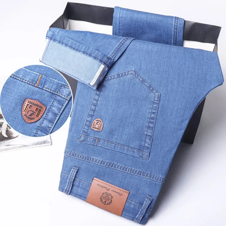 Four%20Seanson%20Men's%20Jeans%20Office%20Business%20Denim%20Trousers%20Casual%20Cotton%20Stretch%20Straight-leg%20Denim%20Pants%20Homme%20Pantalones%20Hombre%20-%20Image%204