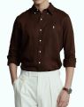 Man's cotton shirt full sleeve shirt Oxford shirt Ralph Lauren shirt - Coffee. 