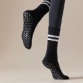New Solid Color Striped Mid-calf Yoga Pilates Socks for Women Cotton Breathable Non-slip Fitness Dance Floor Socks Sport Socks.