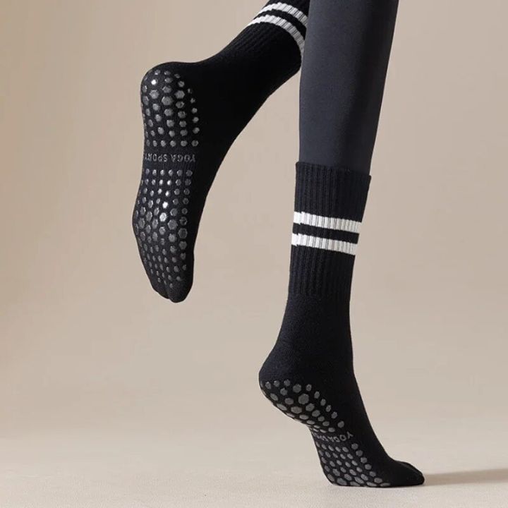 New%20Solid%20Color%20Striped%20Mid-calf%20Yoga%20Pilates%20Socks%20for%20Women%20Cotton%20Breathable%20Non-slip%20Fitness%20Dance%20Floor%20Socks%20Sport%20Socks%20-%20Image%205