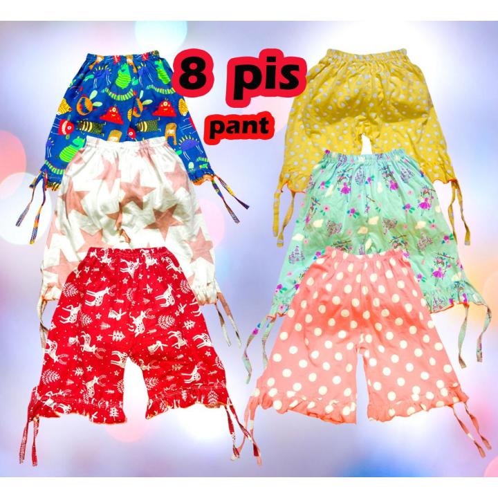 8 Pieces Combo girls lase half pant by any Color 0-4 years, boy pant, girls pant, kids pant, girls shorts pant, girls half pant