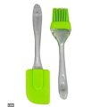 Silicone Spatula and Pastry Brush Set Special for Cake Mixer, Cooking, Baking, Glazing - Set of 1 (Multicolor).
