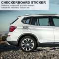 3 inch Black/White Checkered Decal Tape Car motorcycle Bike Tank Sticker. 