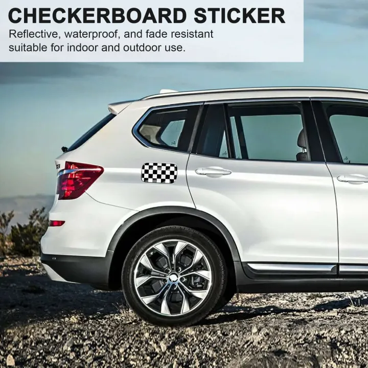 3%20inch%20Black/White%20Checkered%20Decal%20Tape%20Car%20motorcycle%20Bike%20Tank%20Sticker%20-%20Image%207
