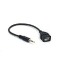 1pcs 3.5mm Male To Female Cable Audio Convert Wire Car AUX Cable Female Converter Adapter Cable Audio AUX Jack To USB 2.0. 
