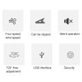 OCUBE D603 4W USB Charging Portable Desktop Fan Clip Fan, with 4 Speed Control. 