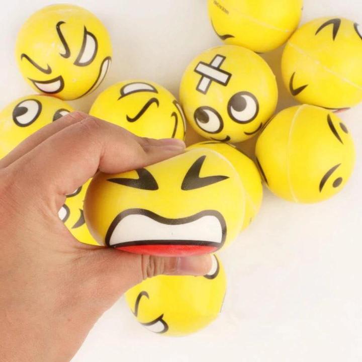 6.3 Cm Stress Ball Emoji Squeeze Ball Exercise Stress Ball Pu Rubber Toy - 1 Pcs100