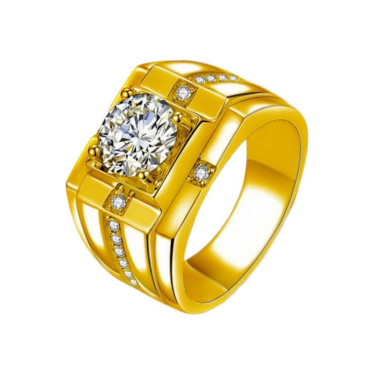 Classic%20High%20Carbon%20Diamond%20High%20Men's%20Diamond%20Ring%20Imitation%20Moissanite%20Plated%20Yellow%20Gold%20Domineering%20Wedding%20Ring%20Wholesale%20-%20Image%205