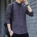 Fashion Straight Business Casual Striped Formal Button Shirts Turn-down Collar Long Sleeve Men's Clothing Capable Spring Summer. 