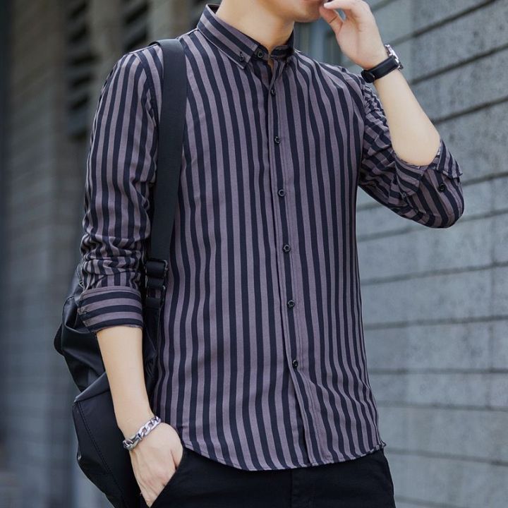 Fashion%20Straight%20Business%20Casual%20Striped%20Formal%20Button%20Shirts%20Turn-down%20Collar%20Long%20Sleeve%20Men's%20Clothing%20Capable%20Spring%20Summer%20-%20Image%202