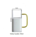 Square Mug with Lids and Straws, Colored Handle, Drinking Glass Cups, Soda Iced Coffee Milk Bubble Tea Water. 