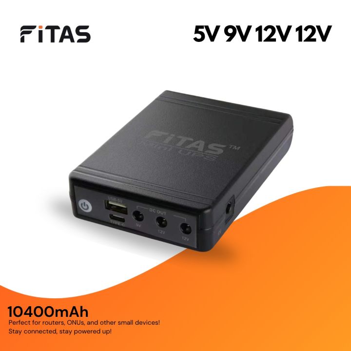 FiTAS DC Mini UPS 5V 9V 12V 12V With TYPE-C Fast Charging