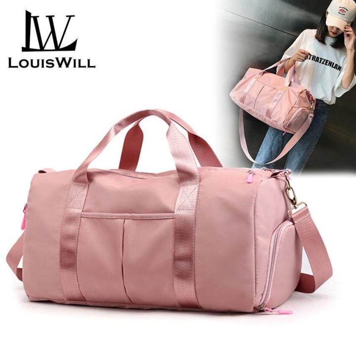 LouisWill%20Women%20Travel%20Bag%20Waterproof%20Weekender%20Bags%20Oxford%20Cloth%20Luggages%20Handbag%20Shoulder%20Traveling%20Dry%20and%20Wet%20Separation%20Sport%20Bag%20Fitness%20Bag%20Gym%20Totes%20for%20Men%20Women%20(%20Pink/Black)%20-%20Image%202